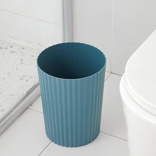 JiatuA Small Bathroom Trash Can Plastic Wastebasket Garbage Can Teal Blue | - Image 3