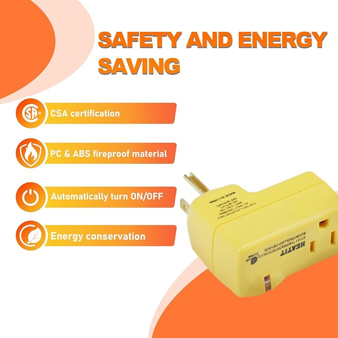 HEATIT ET-21 4-Piece Set Freeze Thermostatically Controlled Outlet On at 38F /Off at 50F