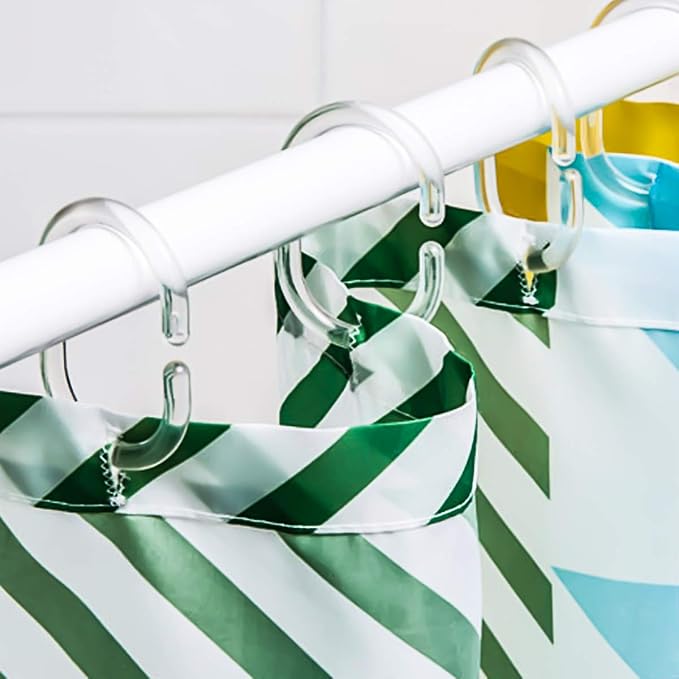 24 pcs Shower Curtain Rings Plastic Shower Curtain Hooks C-Shaped Rings Hook - Image 3