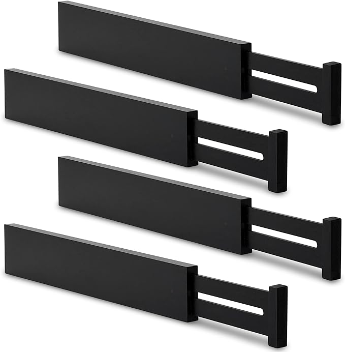 Utoplike Bamboo Kitchen Drawer Divider, Spring Loaded, Works in Kitchen by Utoplike