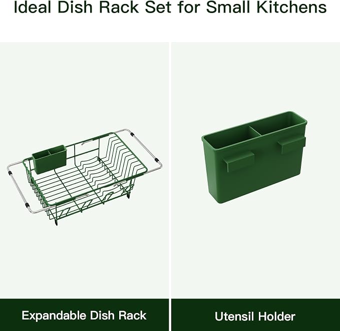 Green Dish Drying Rack Over The Sink - Image 9