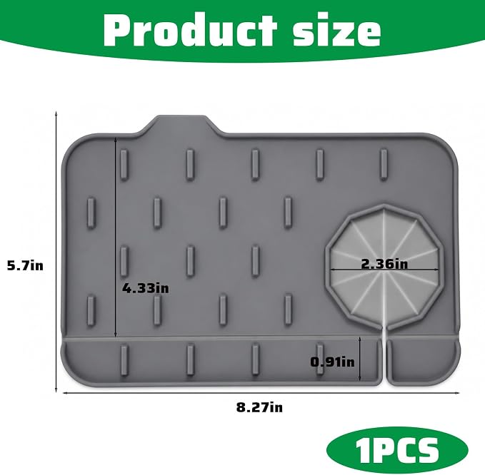 Faucet Draining Mat, Silicone Faucet Mat - Image 2