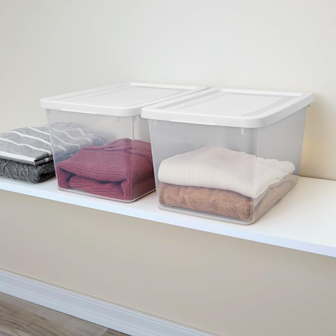 Sterilite Storage Box, Stackable Clear Plastic Bins, 20 Quart - Image 4