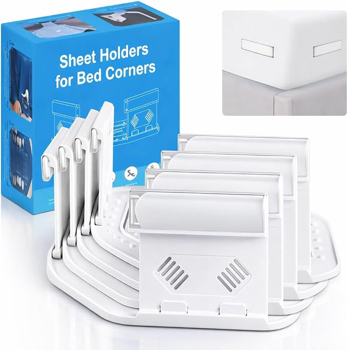 Bed Sheet Holders for Corners, Upgrade Bed Sheet Grippers Locks, Non-Slip Sheet by Unknown