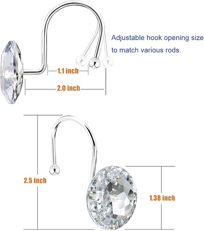 12PCS Shower Curtain Hooks Rings - Image 2