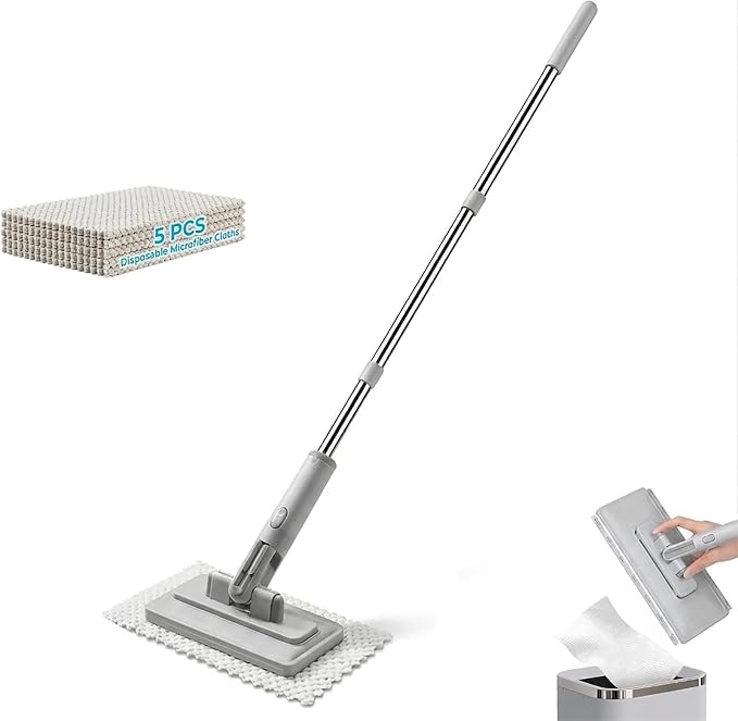 Snap Grip Mop Hands-Free Multi-Purpose Flat Mop by LJIMYV