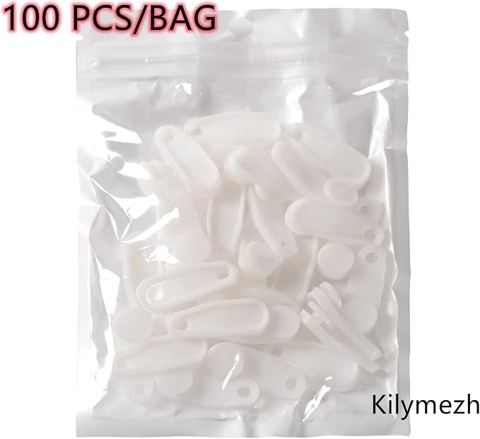White Traverse Rod Slides Curtain Track Glider Hooks - Image 4