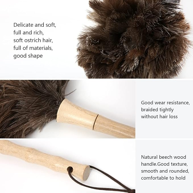 Ostrich Feather Duster 16 inch Fluffy Natural Genuine Ostrich Feathers - Image 3