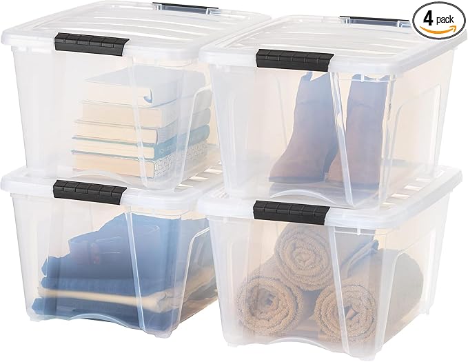 IRIS USA 4-Pack 32 Quart Storage Bins by IRISUSA
