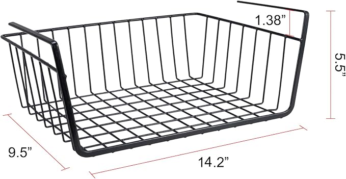 2Pcs Under Shelf Basket Metal Wire Under Cabinet Basket - Image 9