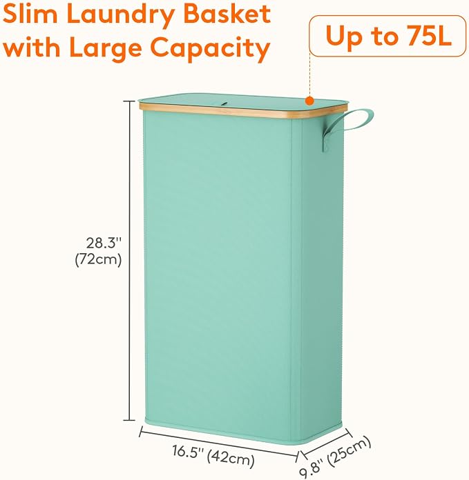 Lifewit 75L Slim Laundry Hamper - Image 3