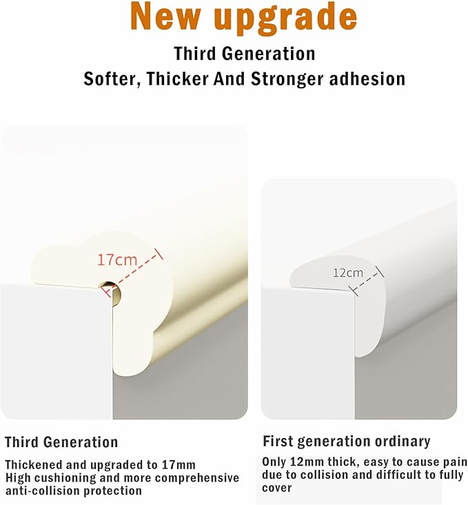Foam Table Edge and Corner Guards for Baby,(6.5ft Edge 4Corners),Baby Proofing Soft Corner Protectors,Furniture and Tables Child Baby Proof Bumpers, Pre-Taped Corner Cushions (Beige)