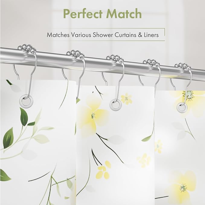 Shower Curtain Hooks, Decorative Shower Curtain Hooks Rust Proof Stainless - Image 6