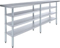 18 in. x 84 in. Stainless Steel Work Table with Three Bottom Shelves | NSF Kitchen Prep Table | Utitly Metal Table