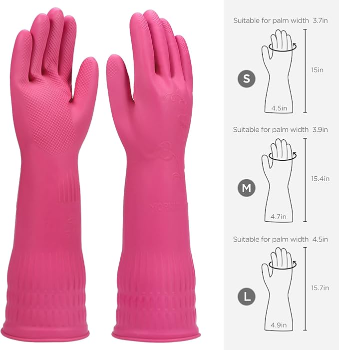 Rubber dishwashing gloves 3 or 6 Pairs - Image 6