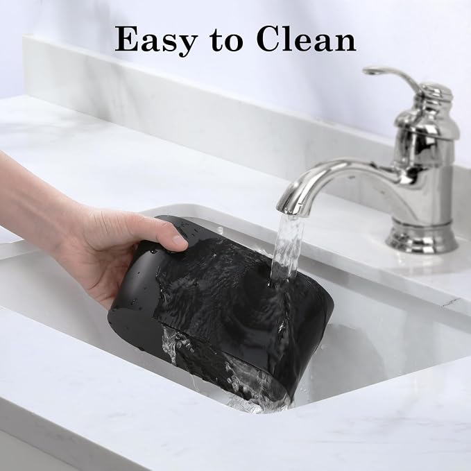 Luxspire 2 Slots Toothbrush and Toothpaste Holder, Matte Black | Resin - Image 4