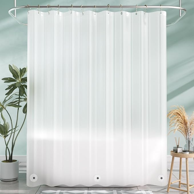 AmazerBath Shower Curtain Liner, 72x72 Plastic Frosted Shower Liner, Cute PEVA - Image 9