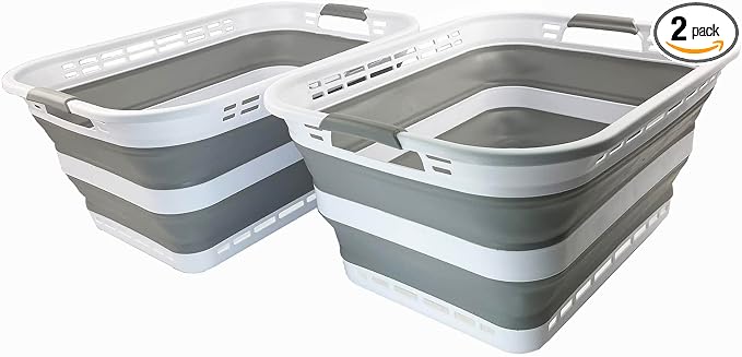 SAMMART 42L Collapsible Plastic Laundry Basket by SAMMART