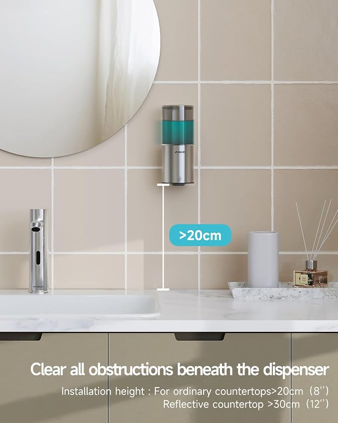 AIKE Automatic Soap Dispenser IPX7 Waterproof 13.5oz Stainless Finish | - Image 7