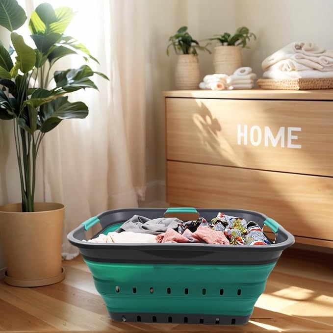 SAMMART 42L Collapsible Plastic Laundry Basket - Image 2