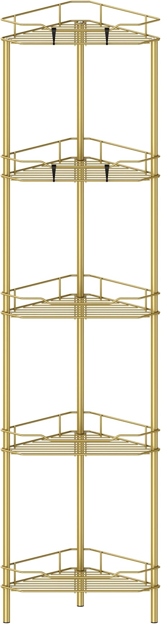 HuggieGems Metal Floor Standing Corner Shower Caddy, 5 Tier by HuggieGems