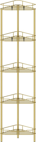 HuggieGems Metal Floor Standing Corner Shower Caddy, 5 Tier by HuggieGems