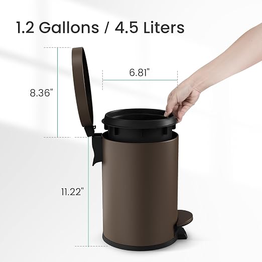 Cesun Small Round Bathroom Trash Can - Image 6