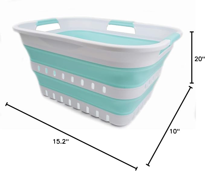 SAMMART 30L Collapsible 3 Handled Plastic Laundry Basket - Image 8