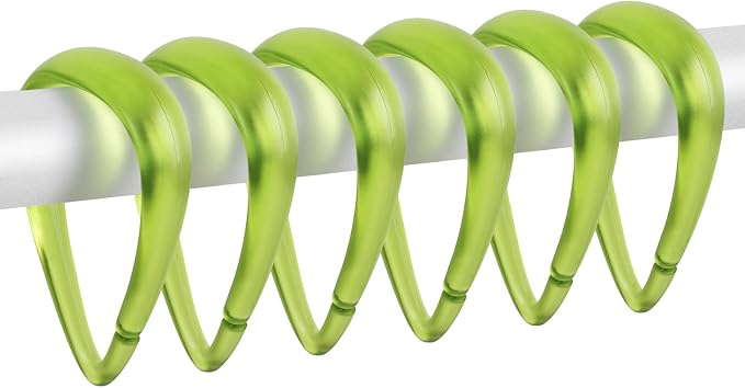 Top-spring Green Shower Curtain Hooks 12Pcs Drop Shaped Hooks by Top-spring