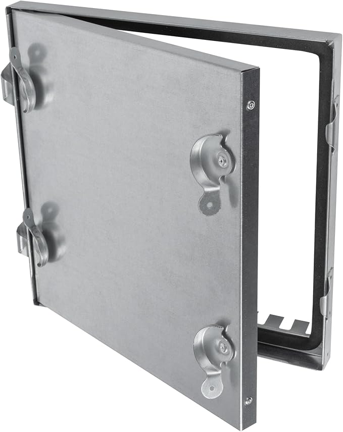 Repa Market 12 x 12 Inch Galvanized Steel Duct Access Door – Airtight Insulated Crawl Space Access Doors - Inspection HVAC Panel with Hinged 2 Clasp Lock Door – Door Access for Ventilation Cleanout