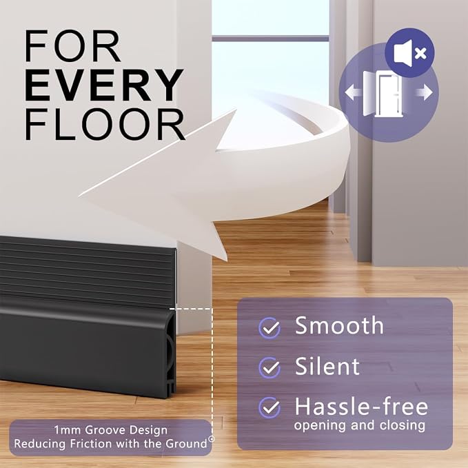 5Pack Door Draft Stopper, Adjustable Door Sweep - Image 3