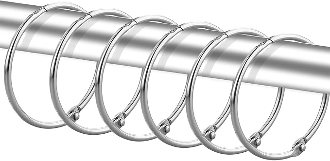 24 Pack Shower Curtain Rings, Rustproof Decorative Shower Curtain Hooks Metal by TCMAO