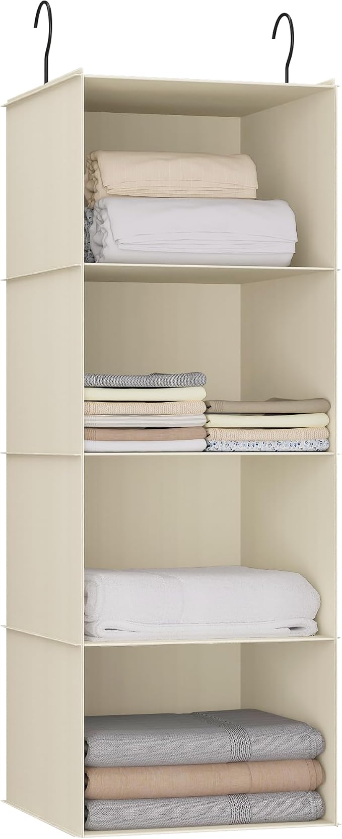 Hanging Closet Organizer 4-Shelf, Oxford Fabric Wardrobe Storage, shoes & by DonYeco
