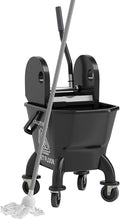 HOMCOM Mop Bucket with Wringer on Wheels, 27.5 Quart, with Mop by HOMCOM