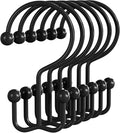Bathway Shower Curtain Hooks Matte Black Shower Curtain Rings, Metal Shower by Bathway