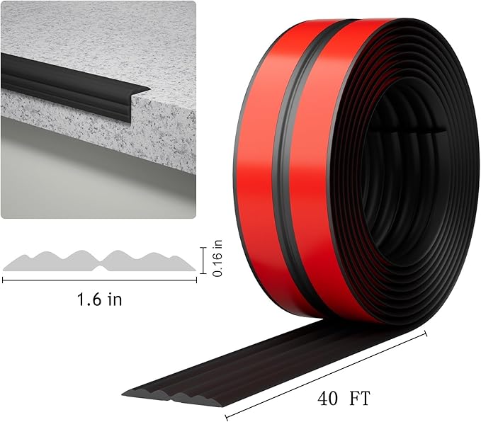 Wall Corner Protector & Edge Guard，Peel and Stick Wall Trim Moulding Inside & Outside Corner Molding Trim Caulk Strip, Self Adhesive Trim for Wall Edge,Ceiling,Countertop, 1.6” W x40’ L，Black