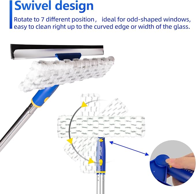 86.6" Window Squeegee Cleaner, 2 in 1 Window Cleaning Tool Kit, Shower Squeegee - Image 2