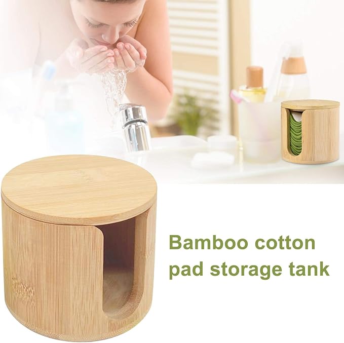Longlasting 16PCS Reusable Cotton Pads Makeup Remover Pads Bamboo Storage Box - Image 5