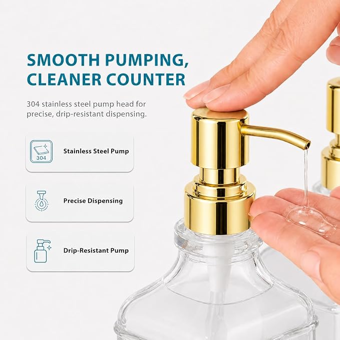 Kitchen Glass Soap Dispenser Set - Image 2
