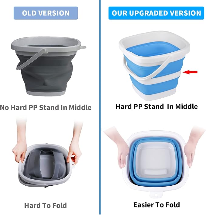 2 Pack Collapsible Buckets 5L 1.3Gallon Small Cleaning Bucket - Image 3
