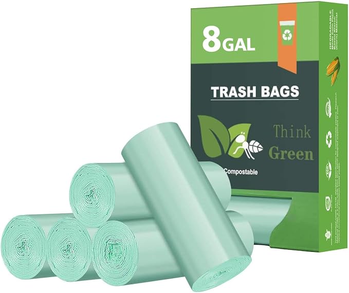 AYOTEE Biodegradable Medium 8 Gallon Trash Bags ，Leak Proof Compostable Bag | by AYOTEE