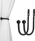 VRSS 6" L x 3" W Wall Mount Curtain Tiebacks Drapery Holdbacks Black, Curtain by VRSS