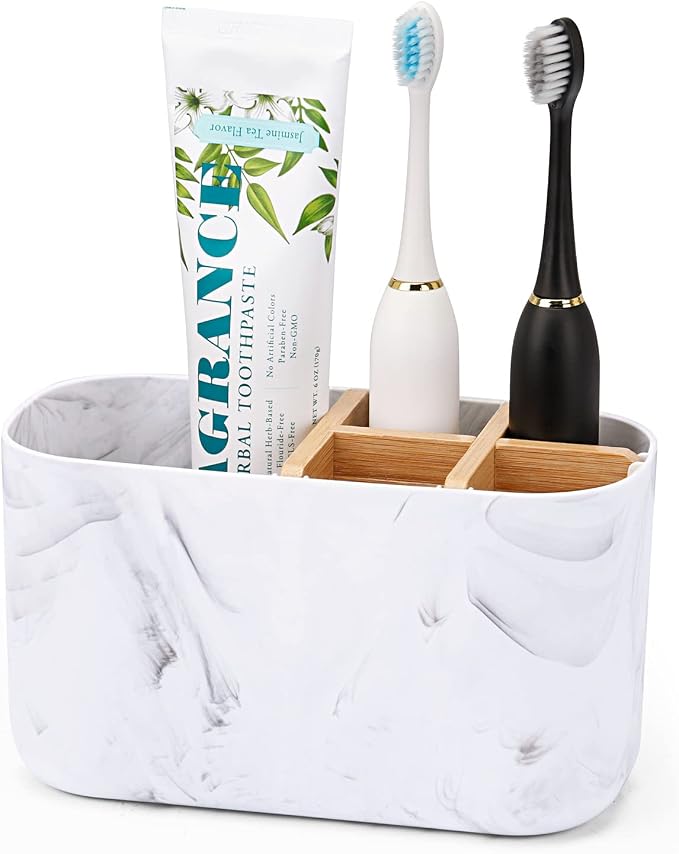 GFWARE Toothbrush Holders for Bathrooms, 5 Slots Bamboo Toothbrush Holder Kids by GFWARE