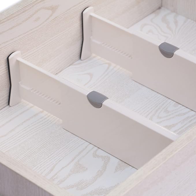 TENABORT Set of 8 Adjustable Drawer Dividers Organizer Separators Plastic - Image 3