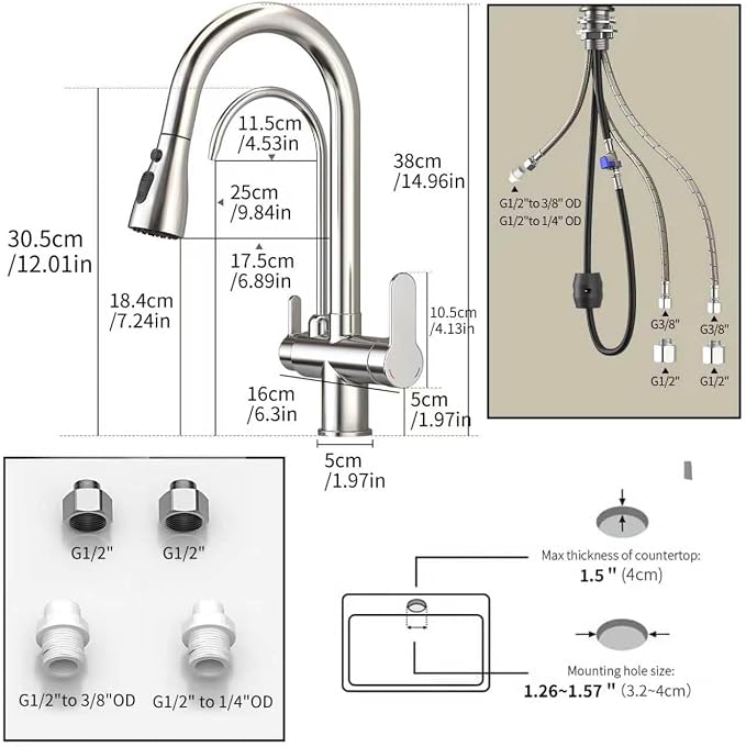 Kitchen Sink Faucet with Pull - Image 6