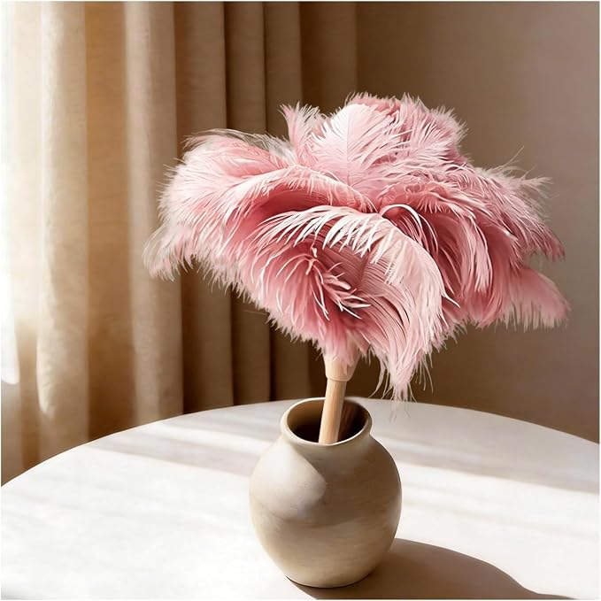 NCEDN Pink Ostrich Feather Duster 32cm – Soft Feather Duster by NCEDN