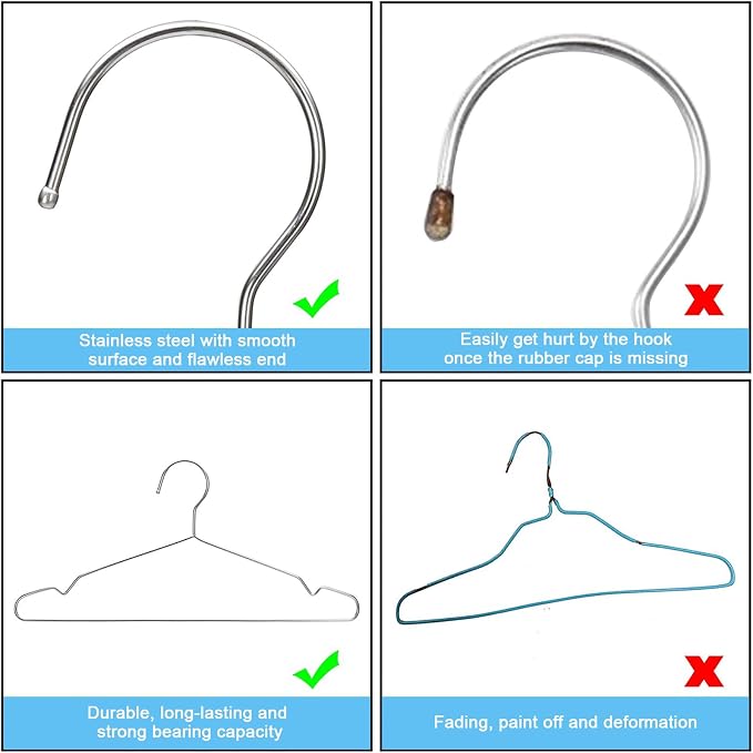 Seropy Clothes Hangers Coat 50 Pack 17.7 Inch Large Bulk Wire Hanger Non-Slip - Image 8