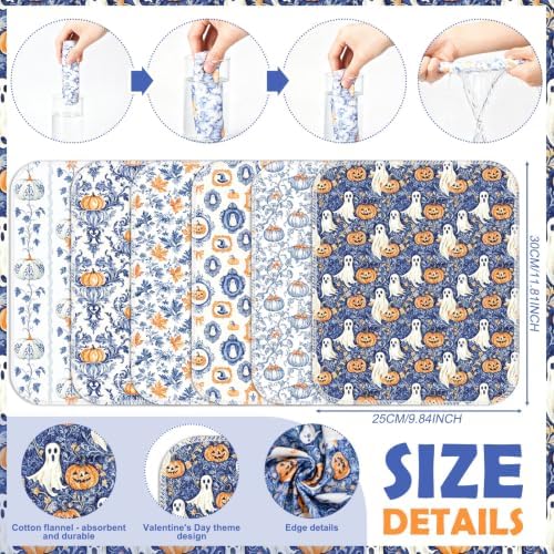 Mindsoft 36 Pcs Halloween Ghost Pumpkin Kitchen Towels Reusable 10 x 12 in - Image 2