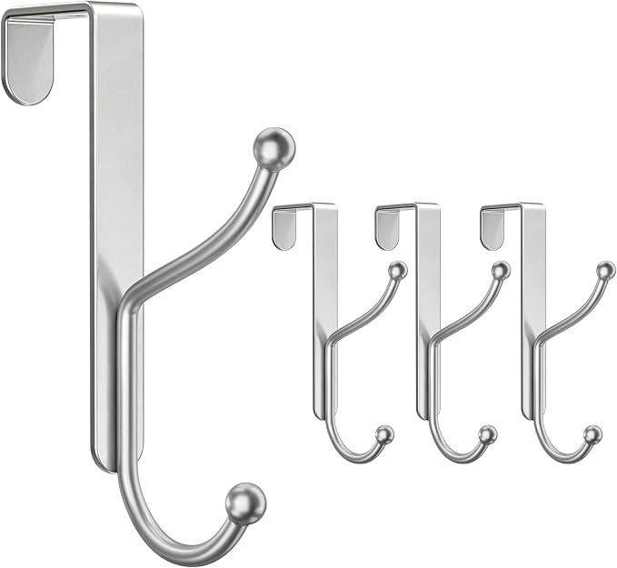niffgaff Over Door Hook 4-Pack, Heavy Duty Door Hanger, Fits Interior Doors 1.4 by niffgaff