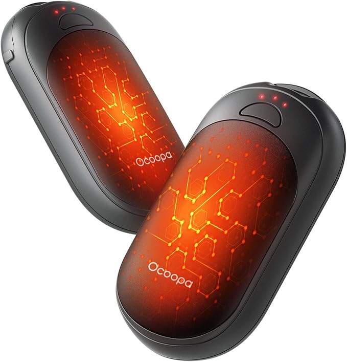 OCOOPA Magnetic Hand Warmers Rechargeable 2 Pack, UL Safety Heat 100-126°F, 3-Settings, Pocket-Sized, Max. 8 Hrs Long Lasting,Great for Raynauds, Golf, Hunting, Camping, Gifts for Men Women, UT3 Lite